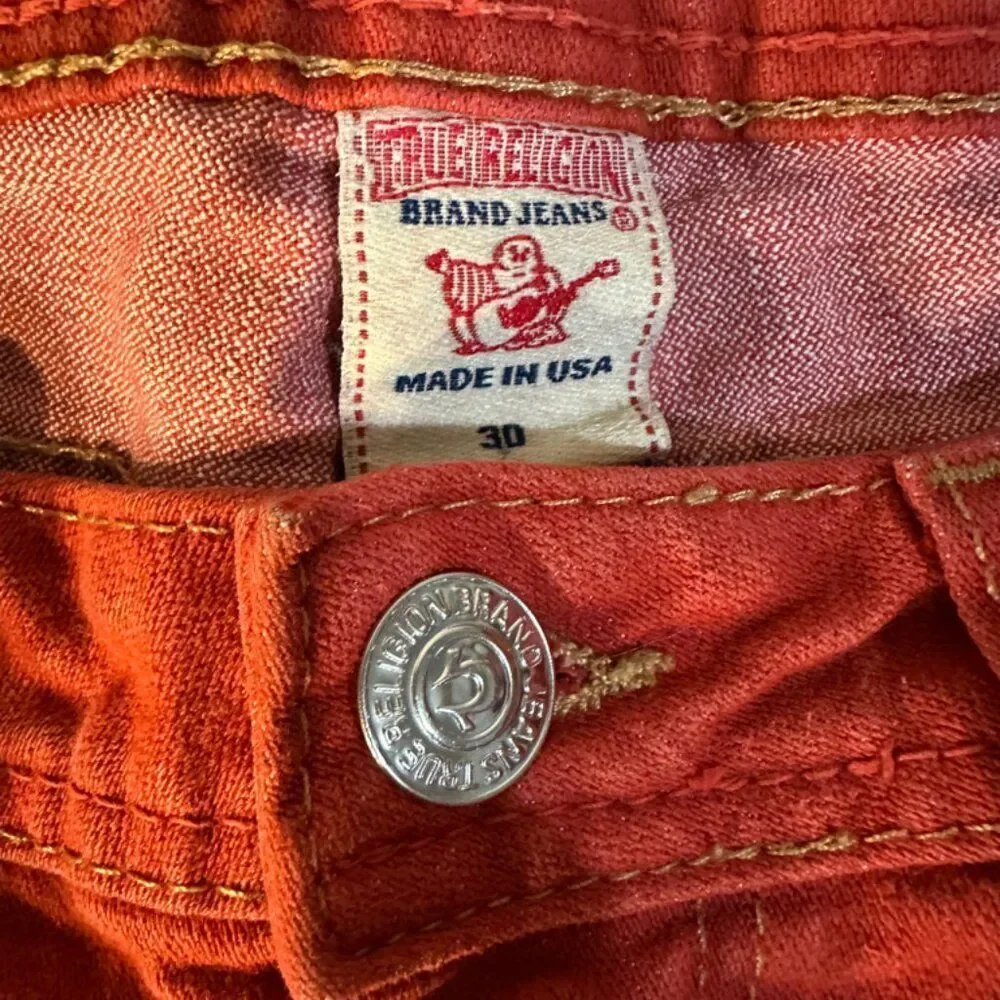 Hashtag True Religion Jeans Waist 30X29 Inches Straight Red